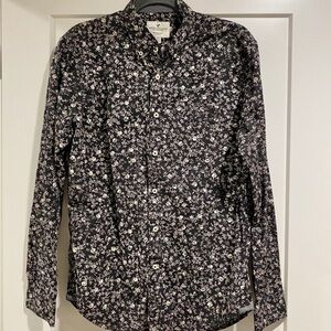 Floral Black and White American eagle Men's Shirt
